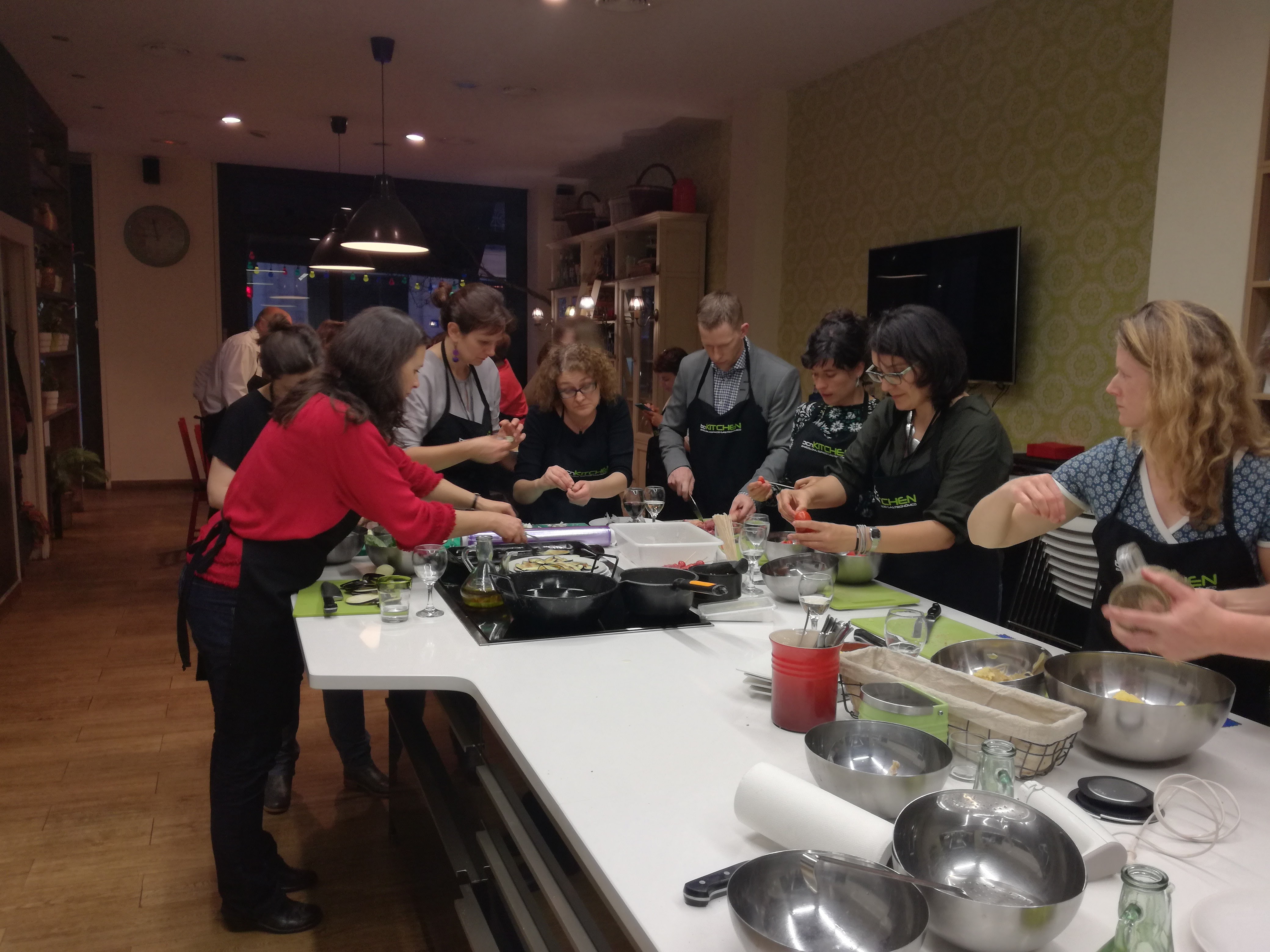 Members of the ORION project team pco-creating tapas at bcnKitchen